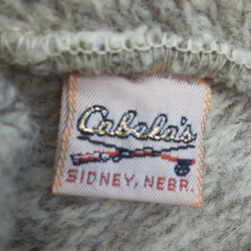 Vintage Cabela's USA Newsboy/Beret pure Wool/Nylon Knit Neutrals RARE